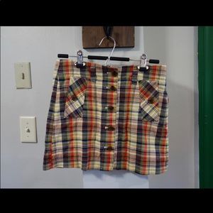 J. Crew madras plaid mini skirt with pockets